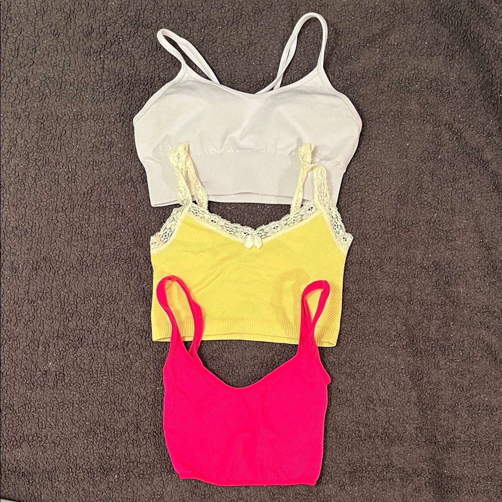 Bundle Bralette - hot pink, yellow lace, white, 2 from urban outfitter
